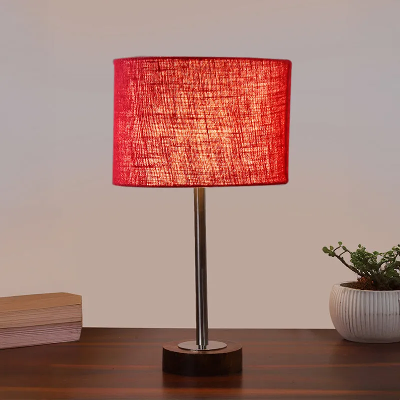 Sienna I Rodin Wooden Table Lamp - Maroon,Silver,Brown media 2