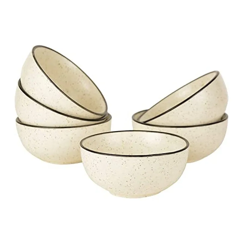 Swaad Katori Ceramic Snack Bowls (White, 120 mL Each) - Set Of Six media 3