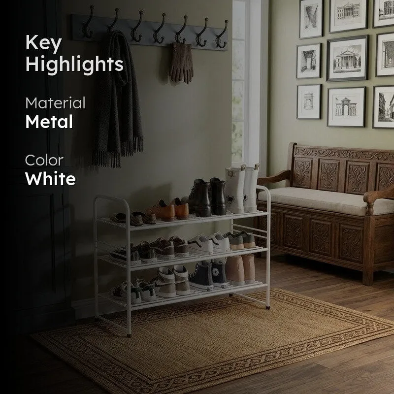 Neat Metal Shoe Rack - White media 2