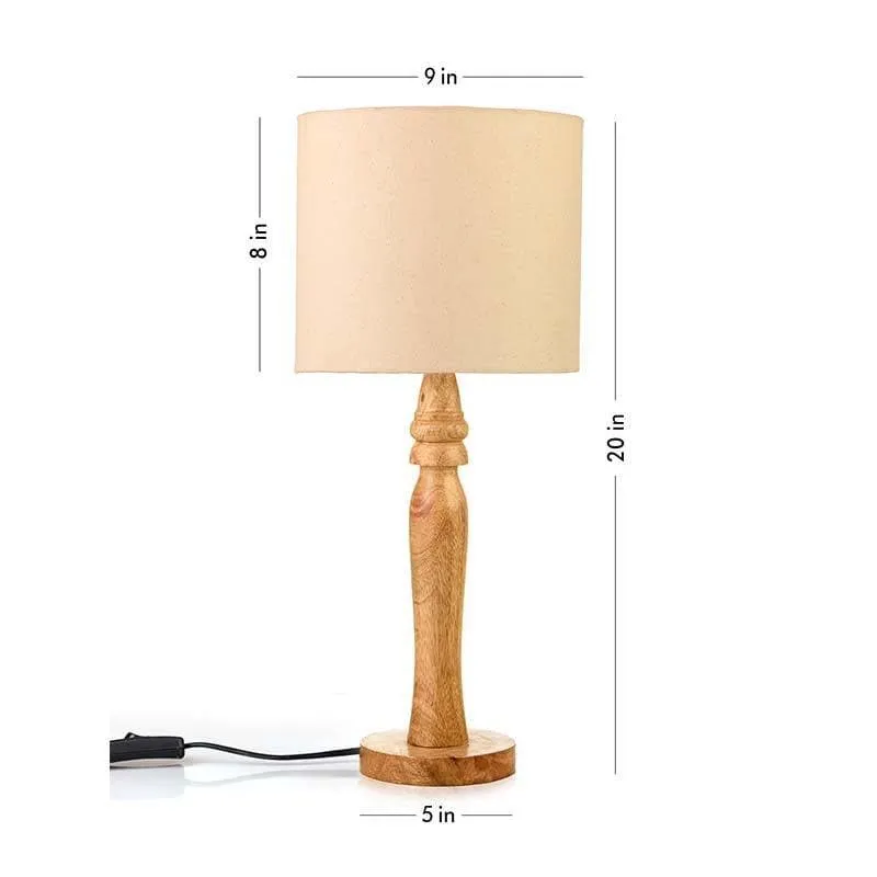 Vintage Dream Fabric Table Lamp - Beige,Brown media 6