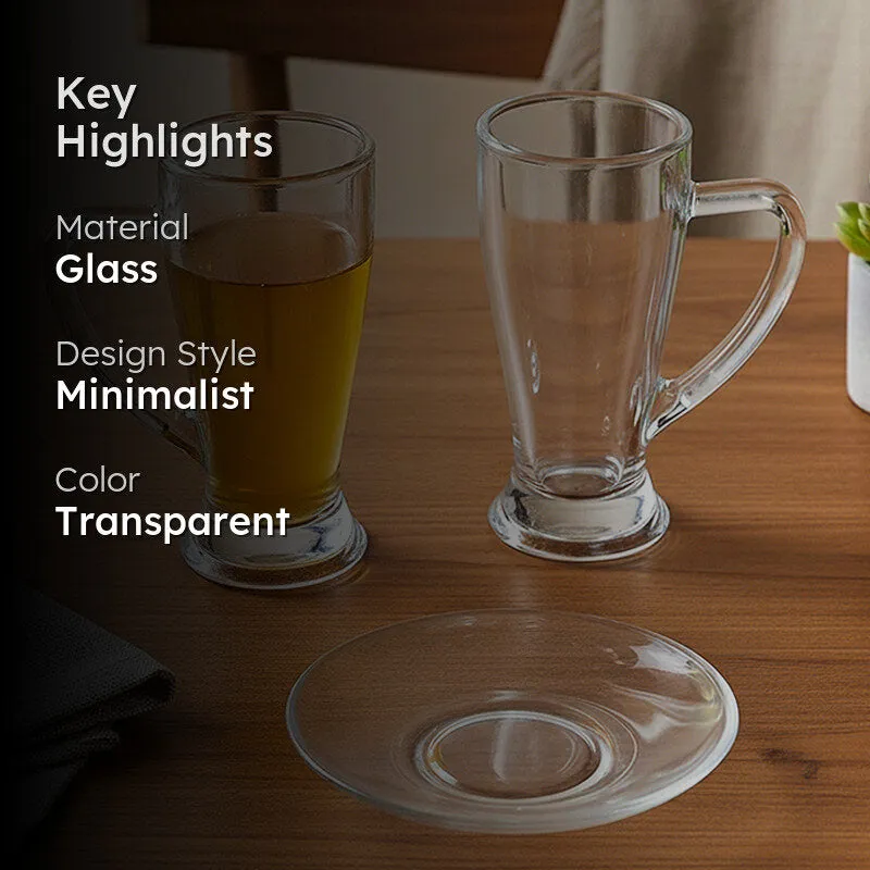 Syra (250 ML Each) Beer Glass & Snack Plate Combo - Three Piece Set media 2