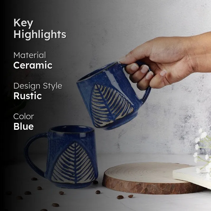 Feuille Ceramic Coffee Mug (430 mL Each) - Set of Two media 2