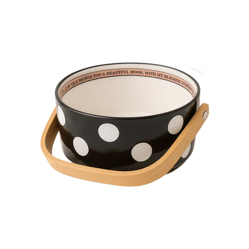 DotCraft Ceramic Serving Bowl - Black & White media 3