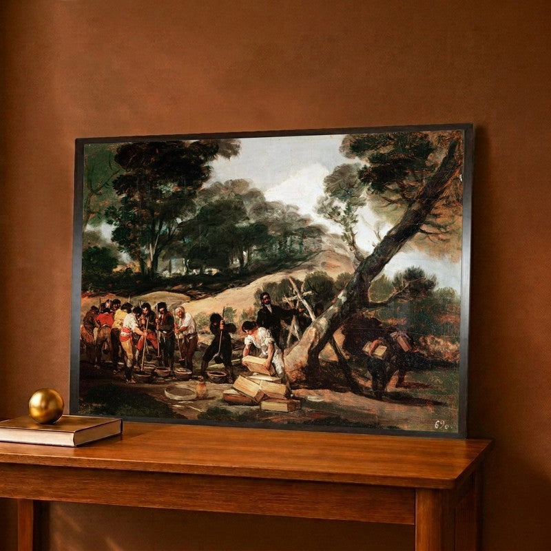 Powder production in the Sierra de Tardienta 1814 (1939) Canvas Wall Painting - 18 x 12 Inches