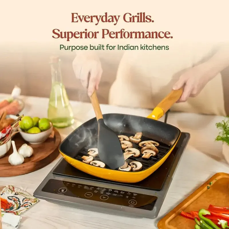 Cumin Co Enamel Cast Iron Grill Pan - Rust media 10