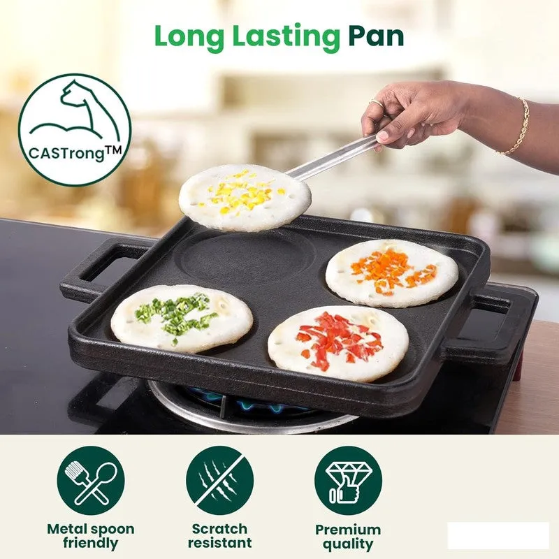 Snack Nest Cast Iron Non-Stick Paniyaram & Appam Pan - Black media 10