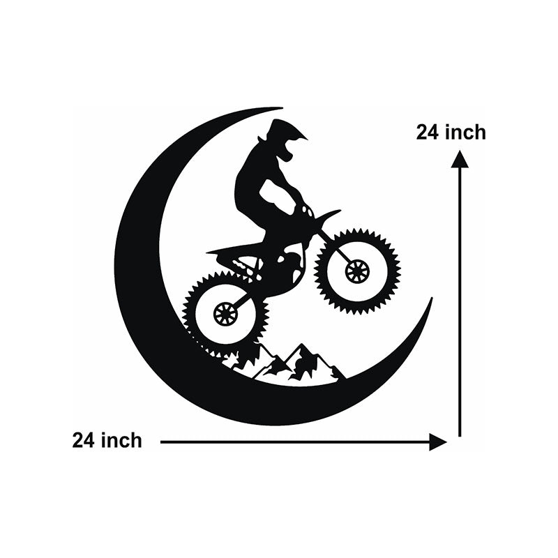 Bike On Moon Black Iron Wall Accent media 5