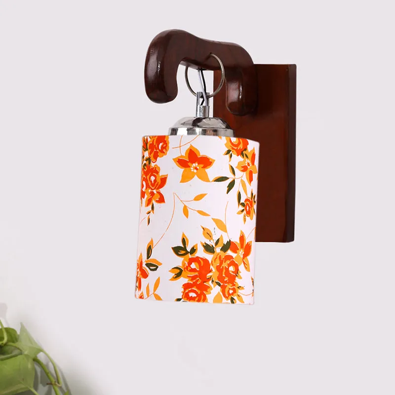 Klarion Printed Wooden Wall Lamp - Orange media 3