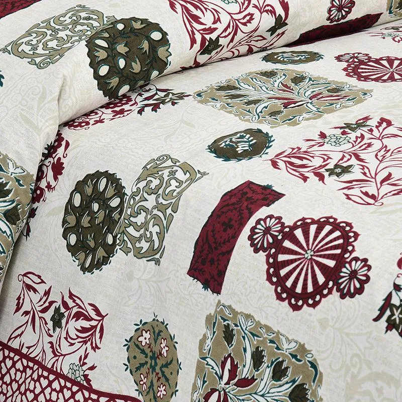 Zarina Floral Floral Cotton Bedsheet (Pink & White) - 160 TC media 3