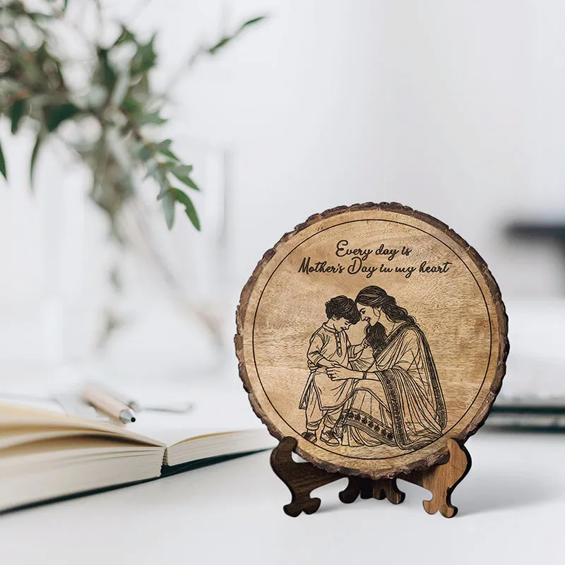 Every Day Is Mother's Day Wood Showpiece - Round media 1