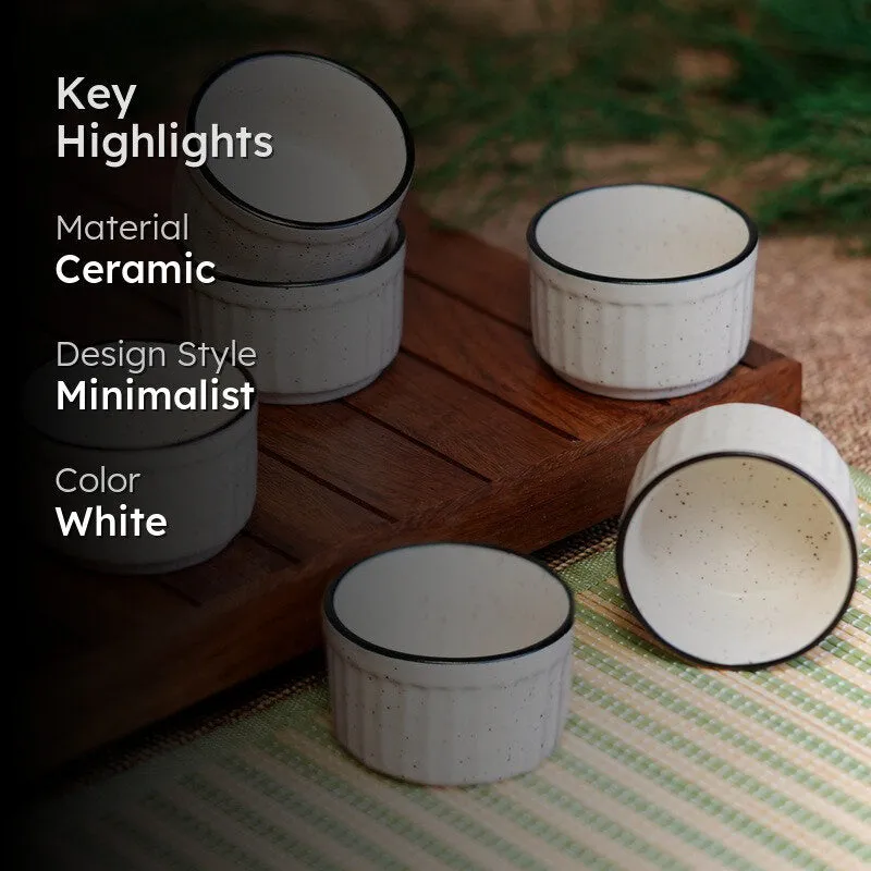 Virelle Ceramic Dip Bowls (White ,50 mL Each) - Set Of Six media 2