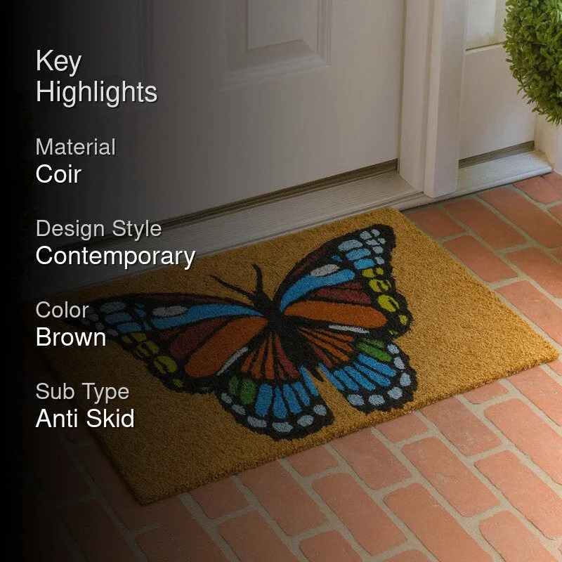 Butterfly Coir Door Mats - Brown media 2