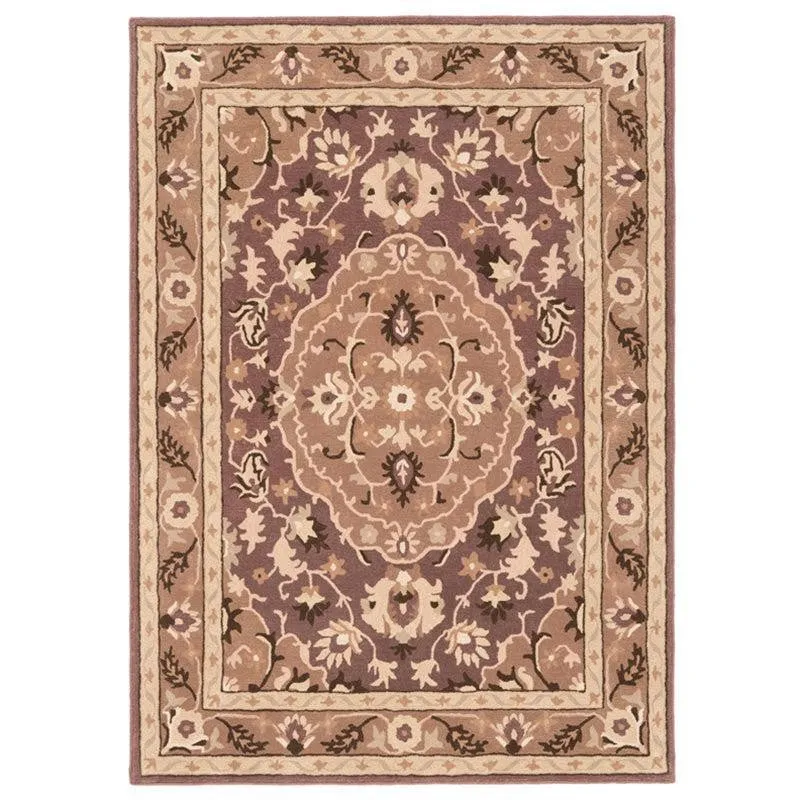 Mithras Hand Tufted Ethnic Wool & Nylon Carpet - Brown media 1