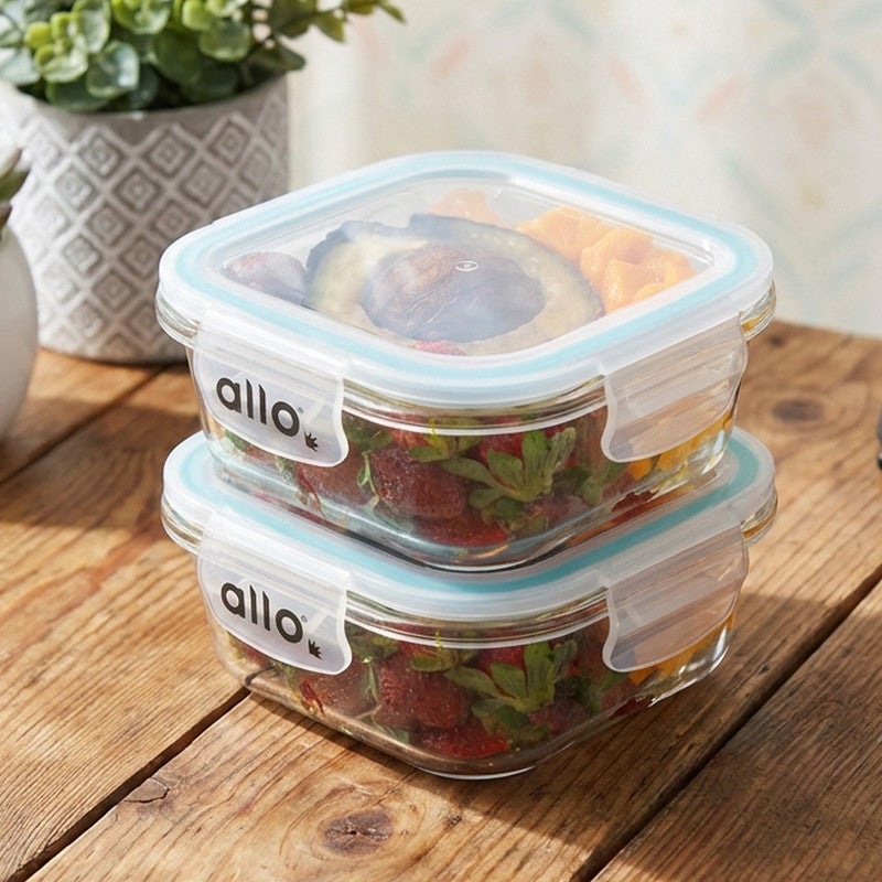 Oliva Square Glass Storage Container (550 ML) - Set Of Two media 3