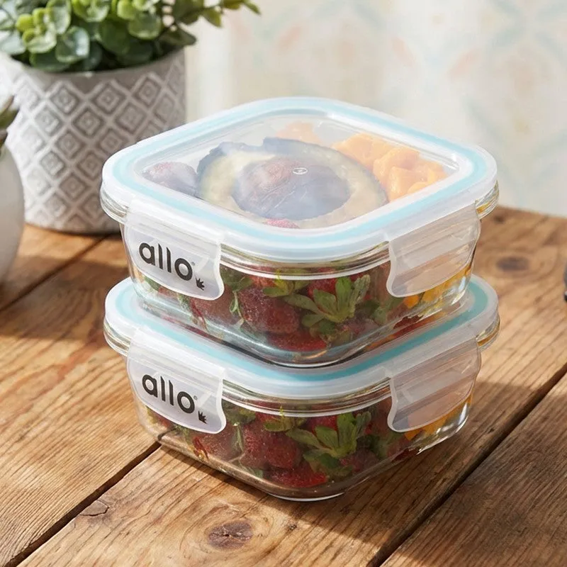 Oliva Square Glass Storage Container (550 ML) - Set Of Two media 3
