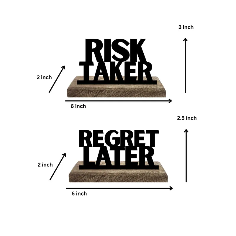 Regret Later Typography Showpiece - Set Of Two media 5