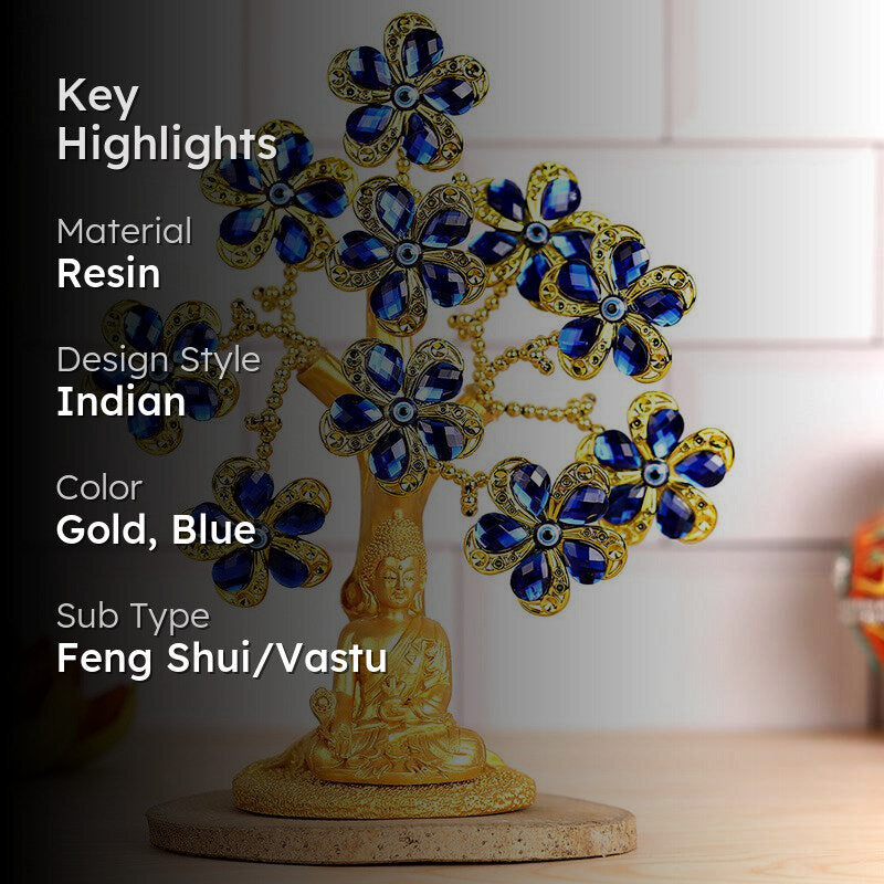 Buddha Floral Tree Of Life Showpiece media 2