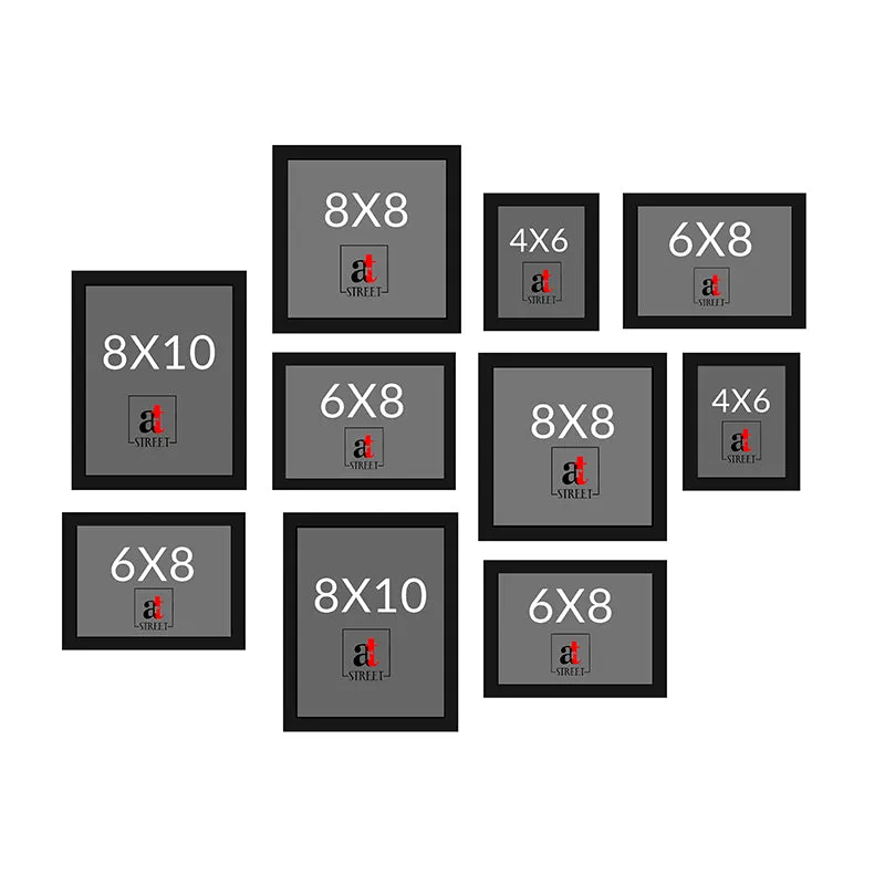 Farrah Black MDF Wall Photo Frame - Set Of Ten media 5
