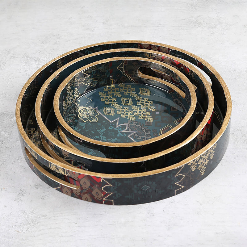 India Circus Afiya Round Serving Tray media 4