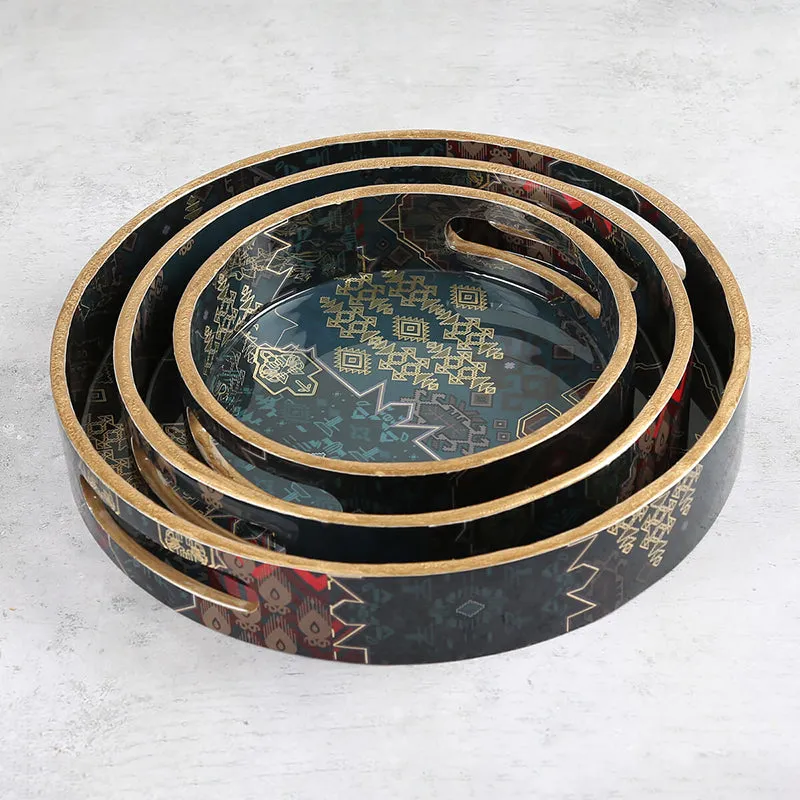 India Circus Afiya Round Serving Tray media 4