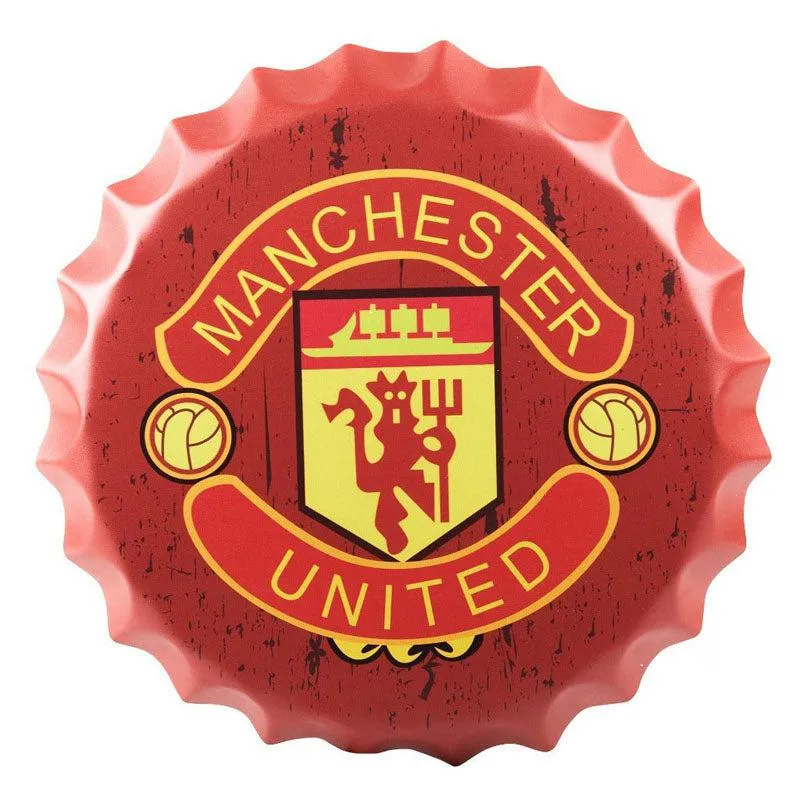 Manchester United Bottle Cap Metal Wall Accent media 3
