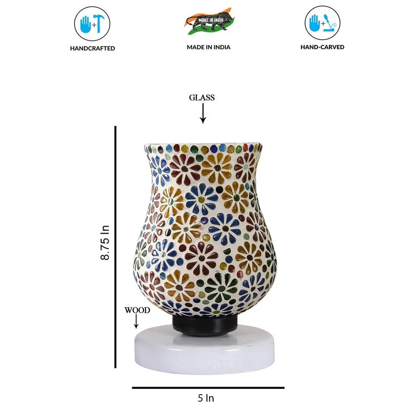 Sheenex Mosaic Glass Table Lamp With Wooden Base - Multicolor media 8