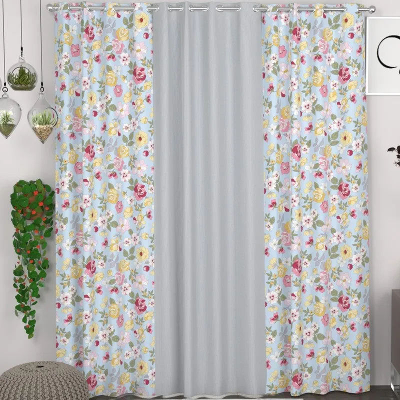 Petal Bloom Delight Curtains - Set of Three media 1