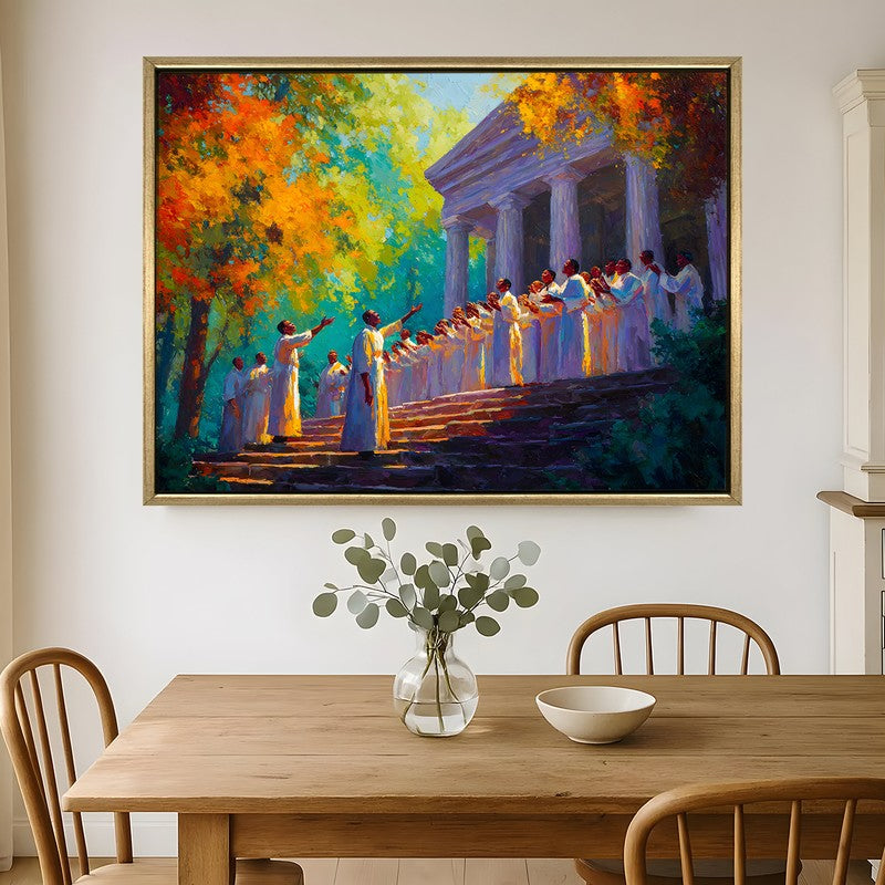 Golden Unity Canvas Wall Painting With Frame