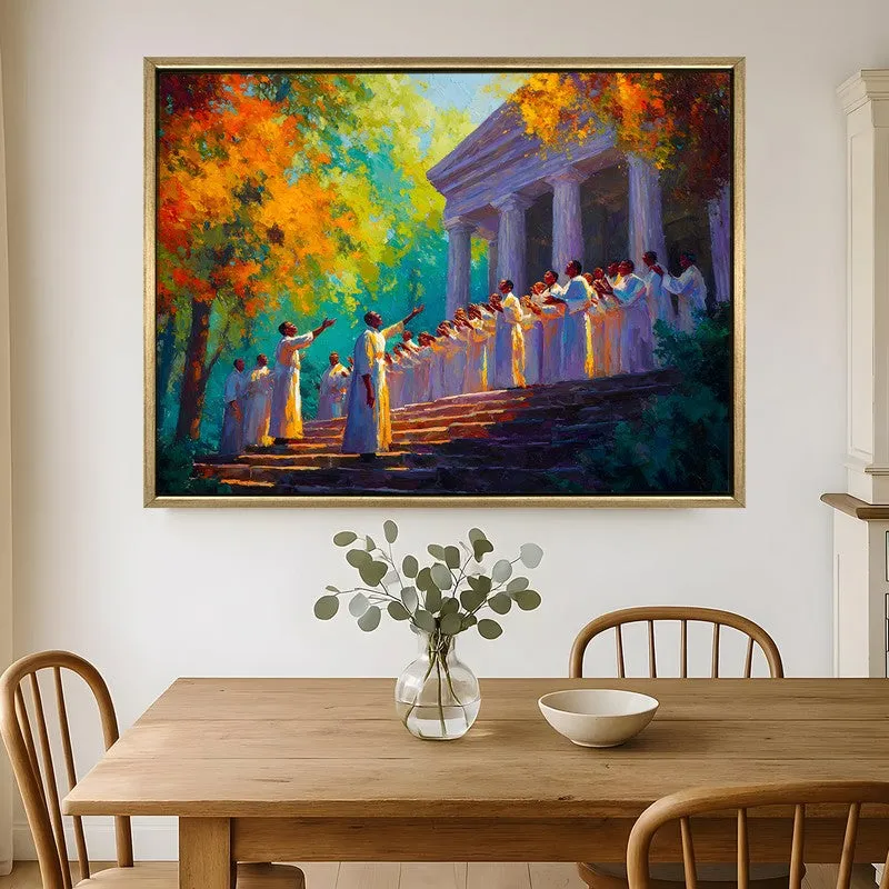Golden Unity Canvas Wall Painting With Frame media 1