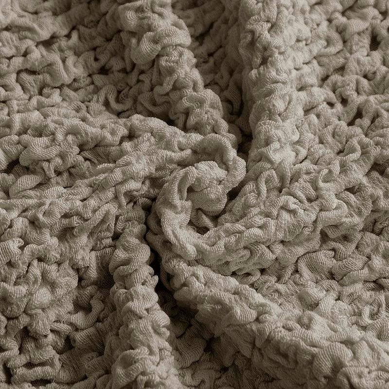 Refined Ruffles Solid Polyester Sofa Cover - Brown media 4
