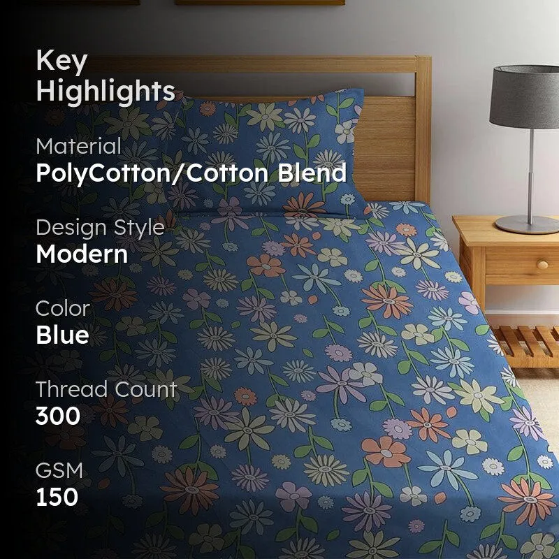 Hades Floral Bedsheet - 150 GSM media 2