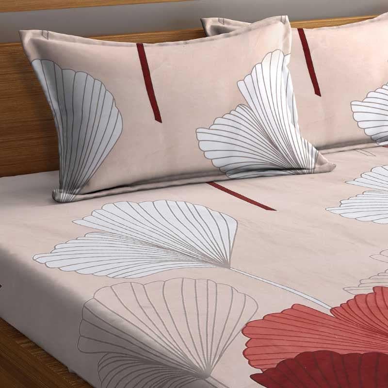 Ginko Leaf Printed Microfiber Bedsheet - 130 GSM media 5