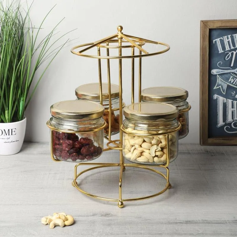 Merry Go Round Dry Fruit Container With Stand (350 mL Each)  - Five Piece Set media 1