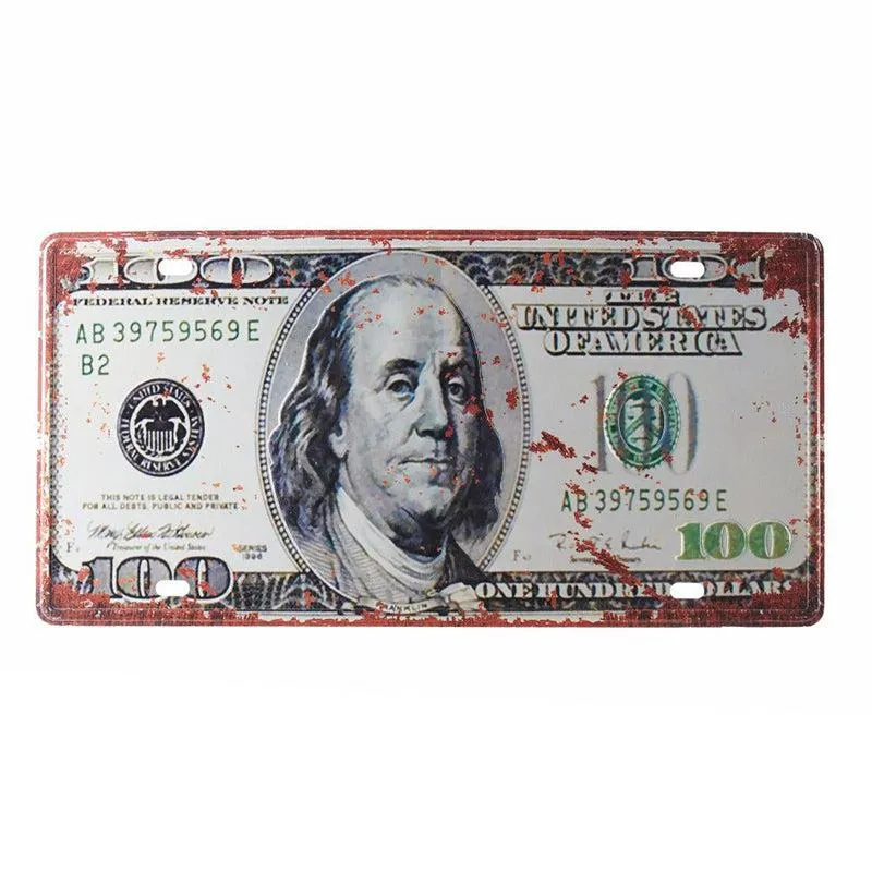 Hundred Dollars Retro Metal Wall Accent media 3