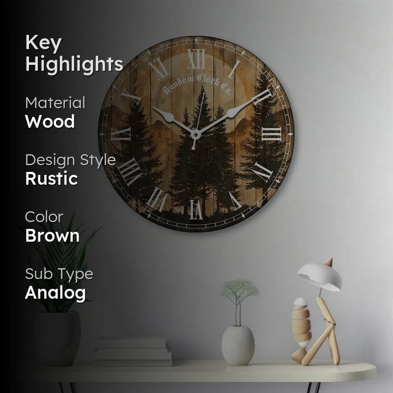 Panta Rhei Analog Wooden Wall Clock media 2