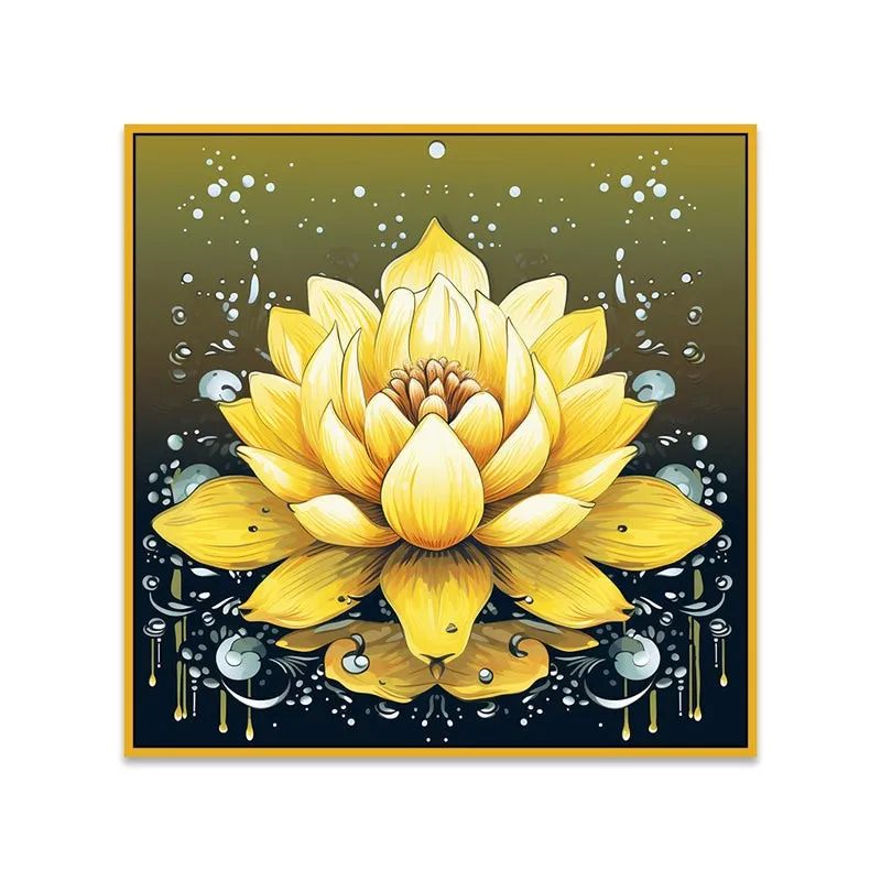 Aurum Lotus Canvas Wall Art With Frame media 6