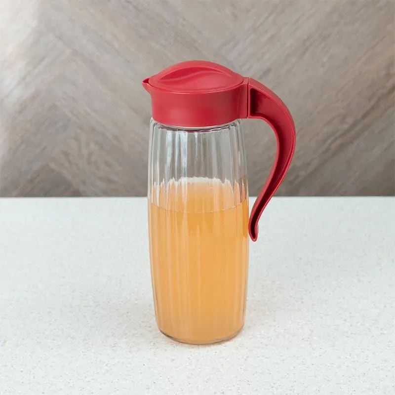Domana Duna Transparent Jug With Lid (Red) - 1600 media 1