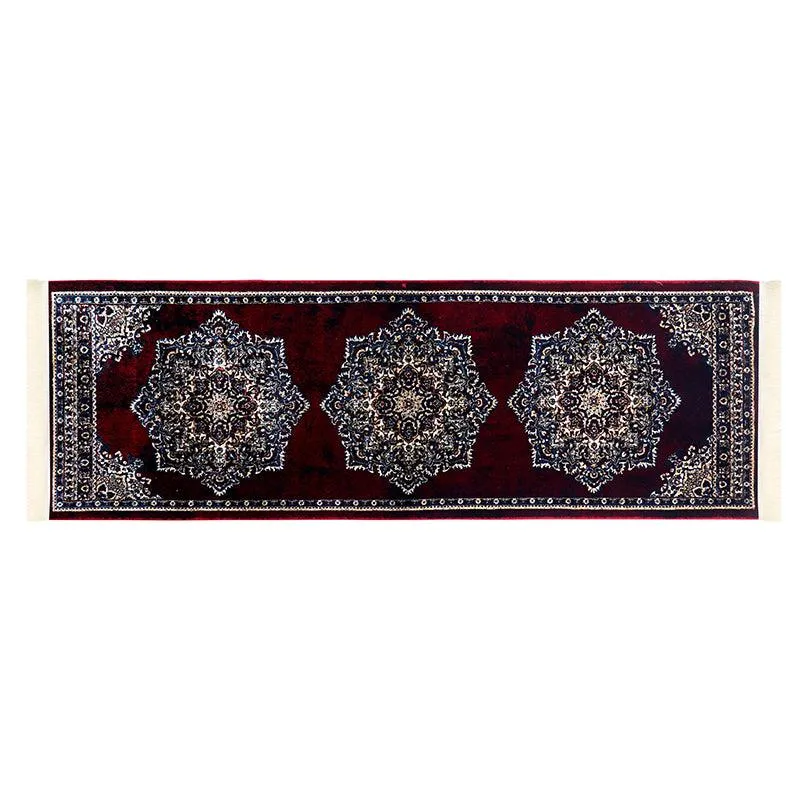 Sinera Ethnic Nylon Runner Rug - Maroon media 4