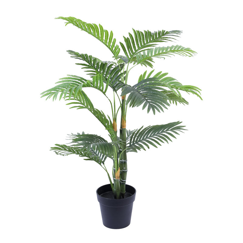 Artificial Realistic Areca Palm Plant With Black Plastic Pot - 3.3 Feet media 5