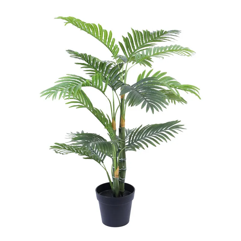 Artificial Realistic Areca Palm Plant With Black Plastic Pot - 3.3 Feet media 5