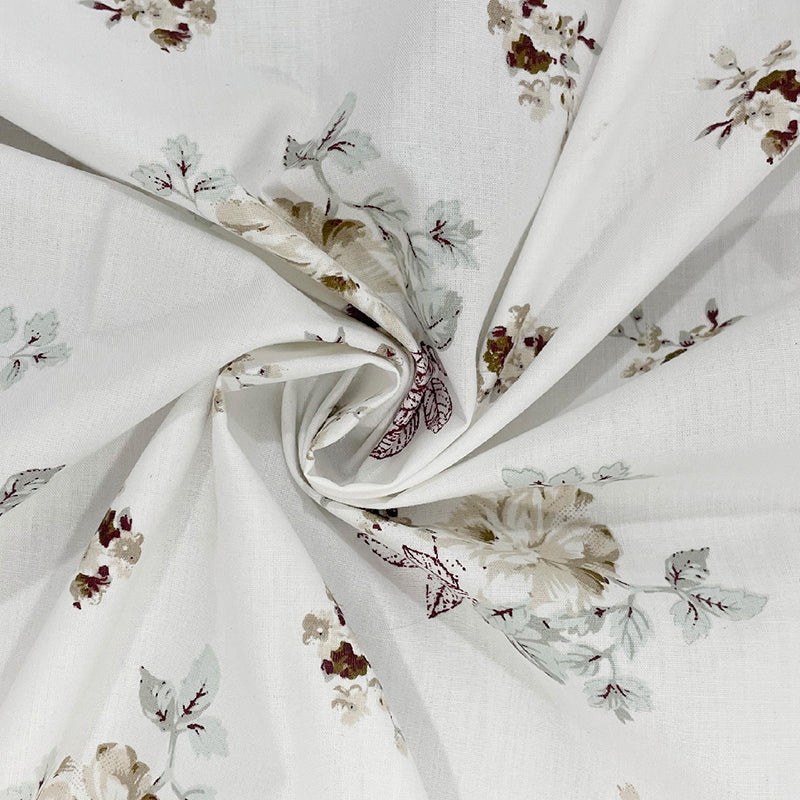 Swayam Florenca Floral Cotton Bedsheet (Brown) - 250 TC media 5