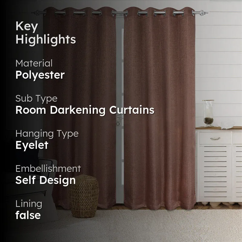 Saral Home Auriel Room Darkening Curtain (Taupe) - Set Of Two media 2