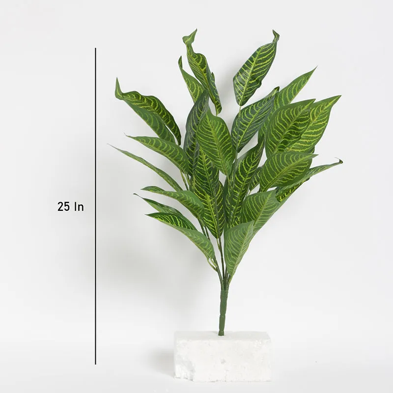 Faux Dark Green Icetone Croton Plant - 2.2 Feet media 4
