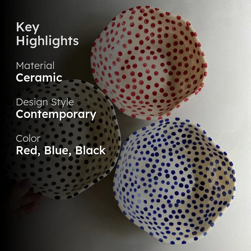 Mosha Polka Multicolor Serving Bowl (500 ML) - Set of Three media 2