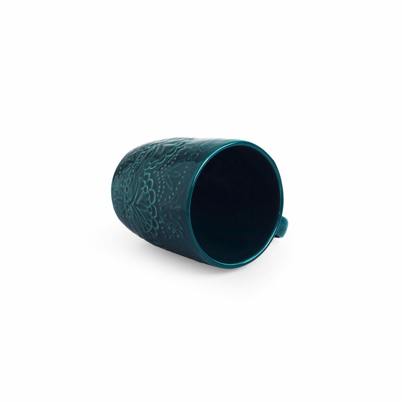 Teal Ceramic Tea Cup (180 mL Each) -  Set of Two media 4