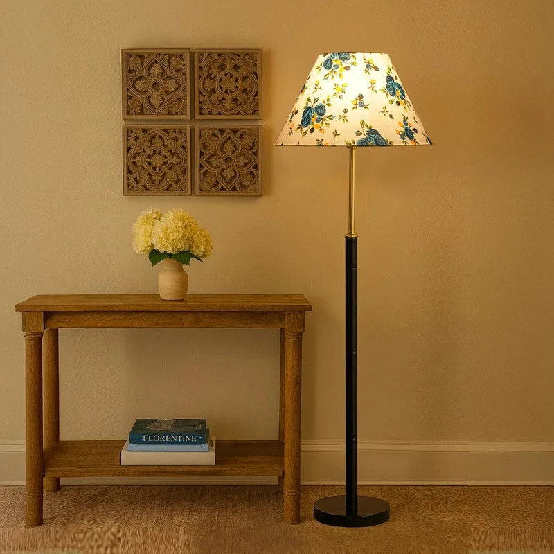 Golden Ray Wooden Floor Lamp - Blue media 1