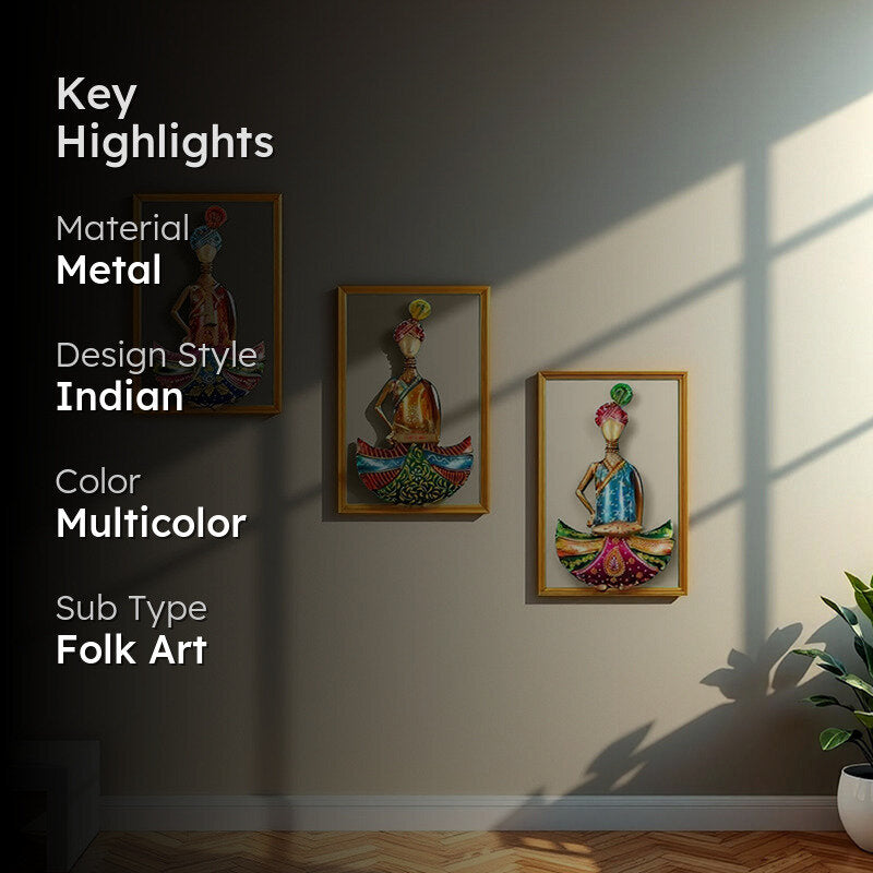 Bharatva Metal Wall Accent - Set Of Three media 2