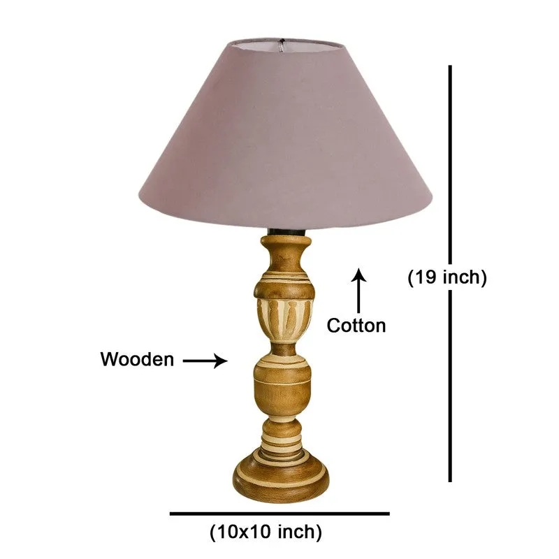 Zenrae Vire Wooden Table Lamp - Grey media 8