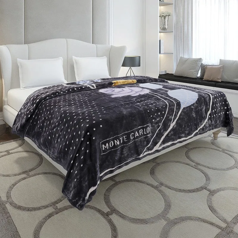 Monte Carlo Midnight Mirage Blanket (Black,Purple) - 852 GSM media 1