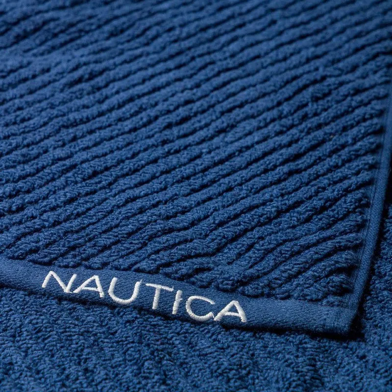 Nautica Riviera Soft Cotton Hand & Face Towel (White,Blue & Grey) - Set Of Twelve media 6